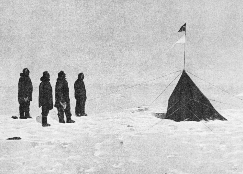 Roald Amundsen’s party at the South Pole, 17 December 1911